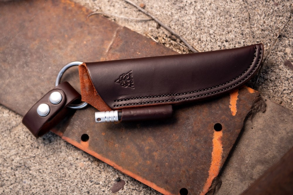 Bushcraft Leather - Brown Sheath - TOPS Knives Tactical OPS USA