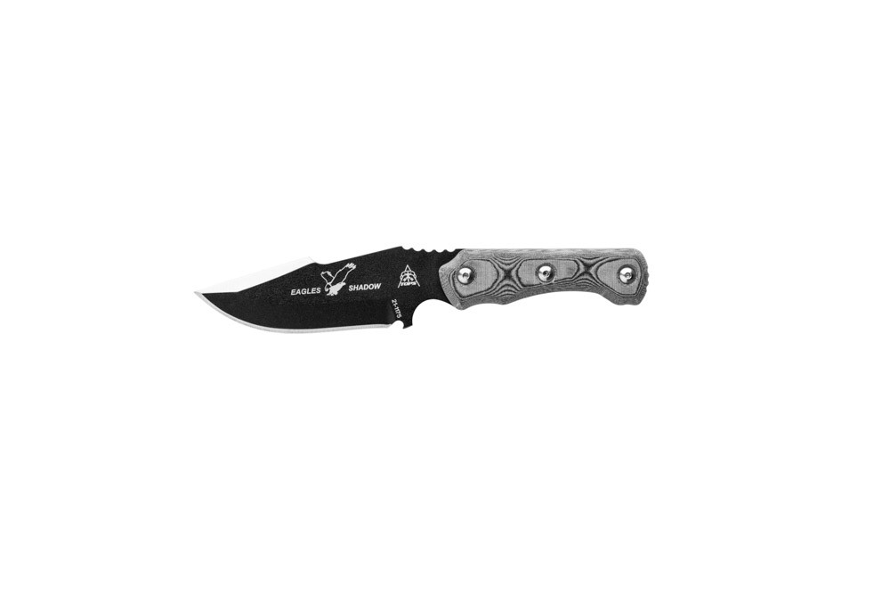 TOPS Knives Eagles Shadow Knife Fixed Blade (3.5 Black Plain) ESH-01 -  Blade HQ