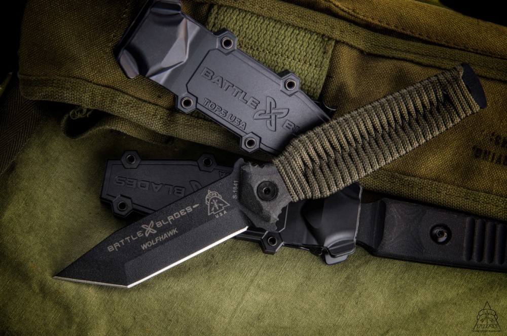Wolfhawk Tanto Point Paracord Handle Knife - TOPS Knives Tactical OPS USA