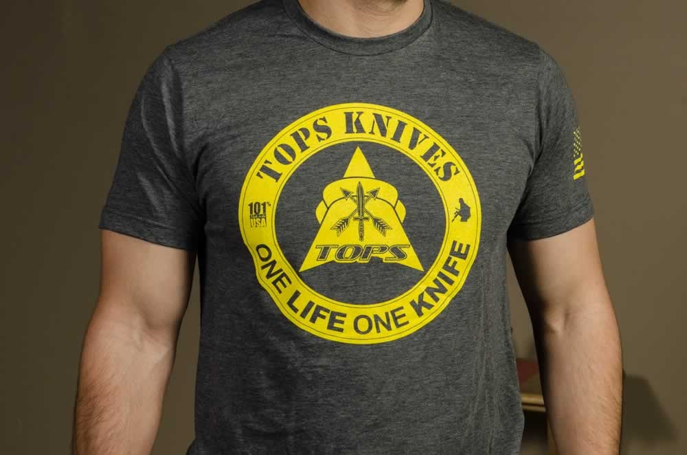 【TLLDAWN】L FLASH KNIT HALF SLEEVE TEE CHARCOAL One Life Logo Tee Charcoal Heather Apparel - TOPS Knives
